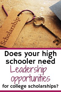 Key with a paper tag reading scholarship leadership