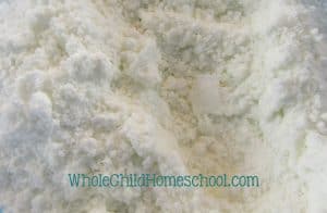 fake snow close up sensory
