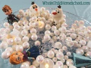 glitter snowball bin