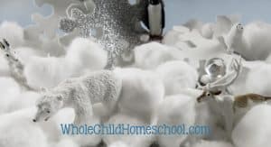 snow sensory bins