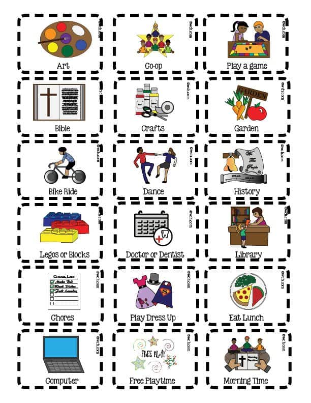 Printable Daily Homeschool Visual Schedule   Cards