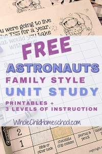 astronauts unit study kindergarten