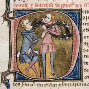 Middle Ages illumination initial dentist