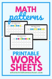 printable math pattern worksheet pin
