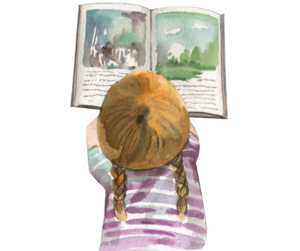upper elementary girl reading book