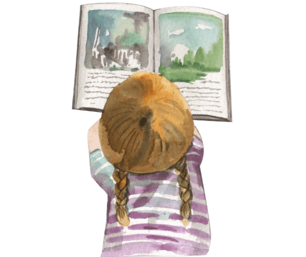 upper elementary girl reading book