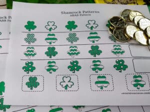 st patrick shamrock patterning worksheets