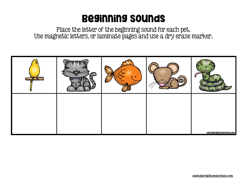 exotic pets preschool printables