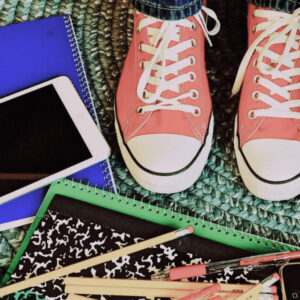 high school converse shoes notebooks
