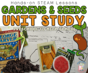 gardening and seeds unit study STEAM activities and printables