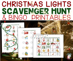christmas lights scavenger hunt and bingo card printables