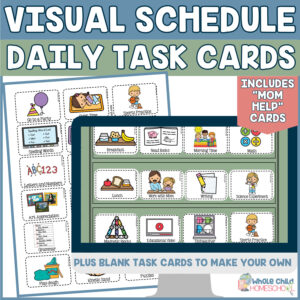 visual schedule with daily task cards