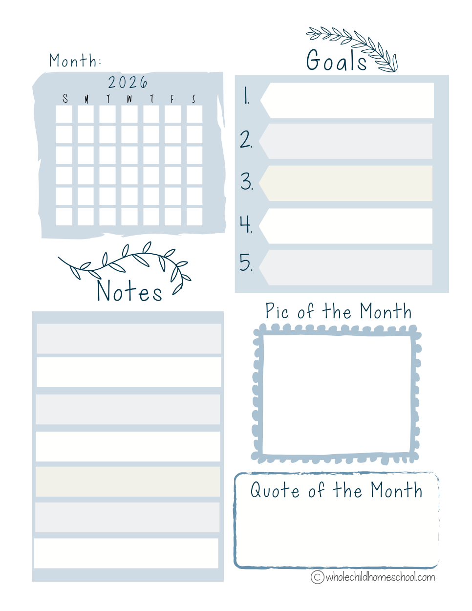 MONTHLY PLANNER ULT HOMESCHOOL MOM LIFE PLANNER PAGE